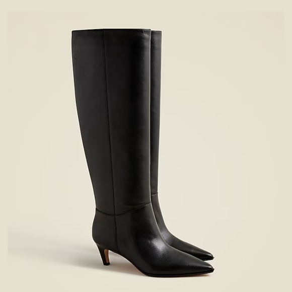 New! J. Crew New Stevie Knee High Pull On Boots in Leather - Picture 1 of 16